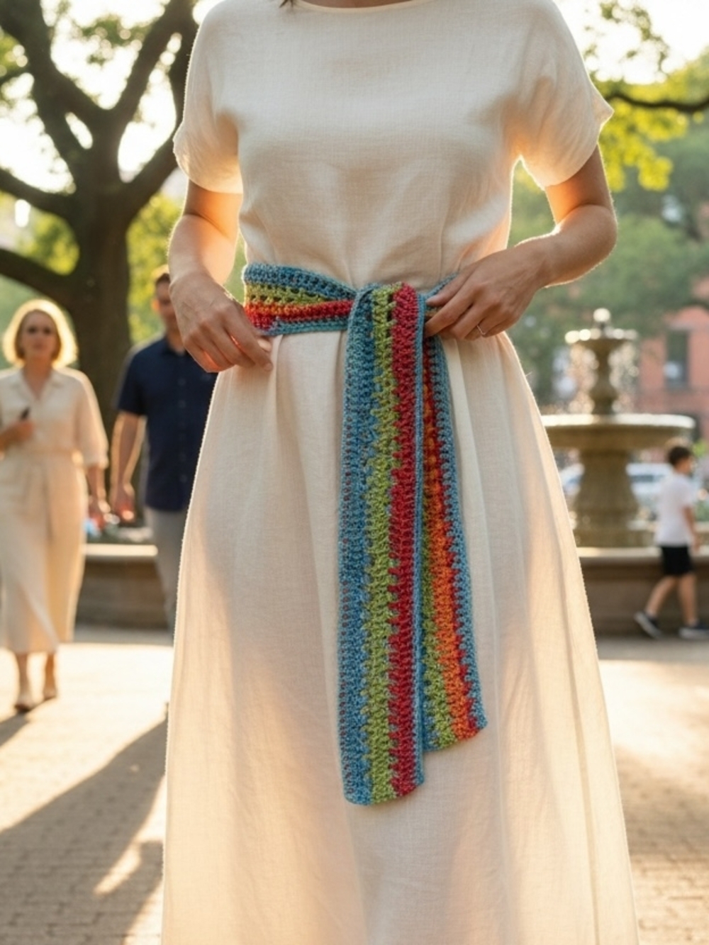 Handmade Multicolor Crochet Waist Belt